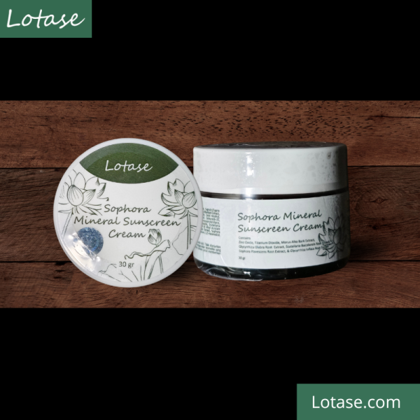 LOTASE Sophora Mineral Sunscreen Cream atas samping